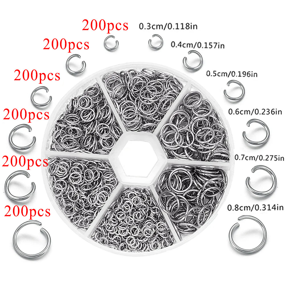 Jewelry Making Jump Rings - 1200pcs Stainless Steel Jump Rings&Split Rings