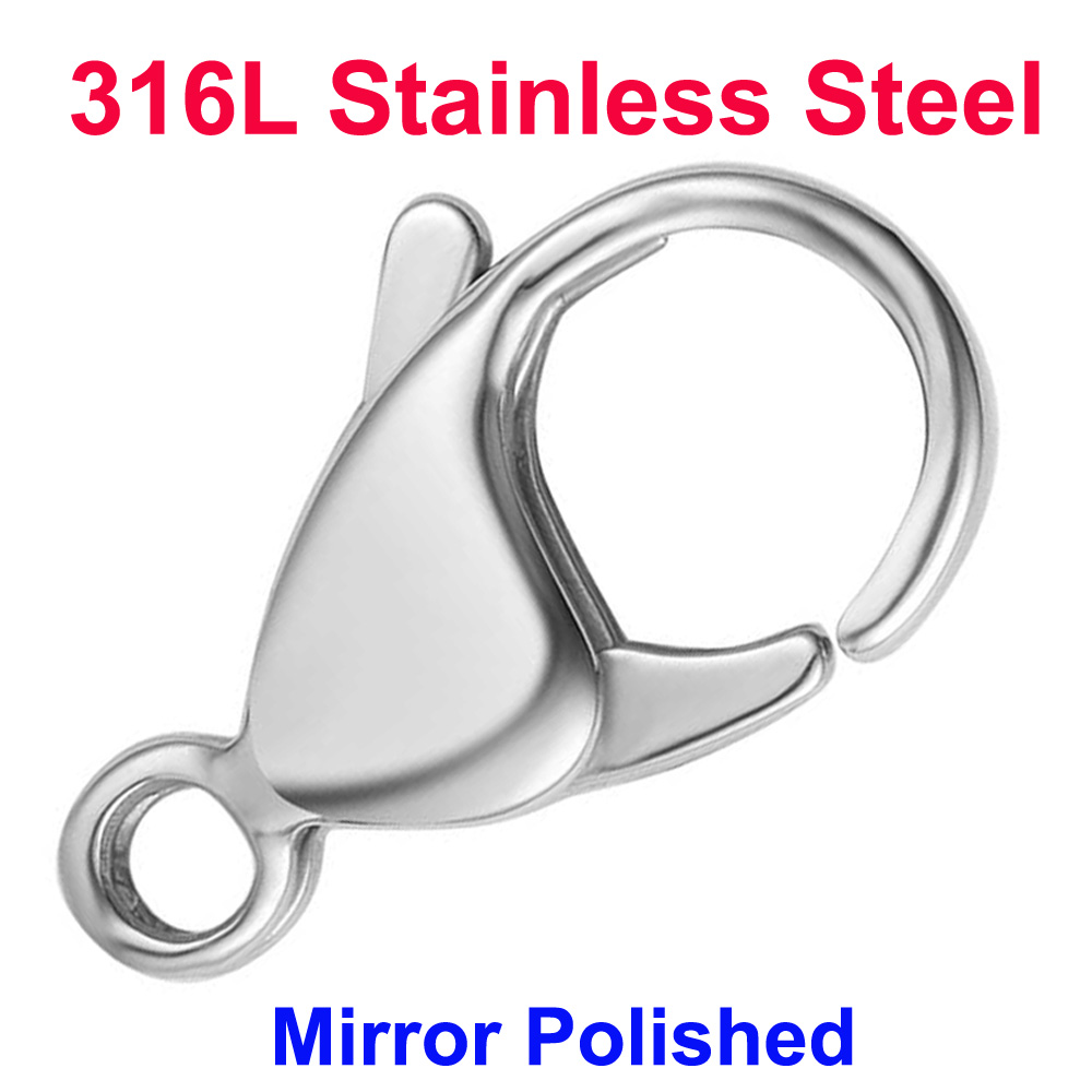Jewelry Making Findings - 20/30/40 316L Stainless Steel Lobster Clasps