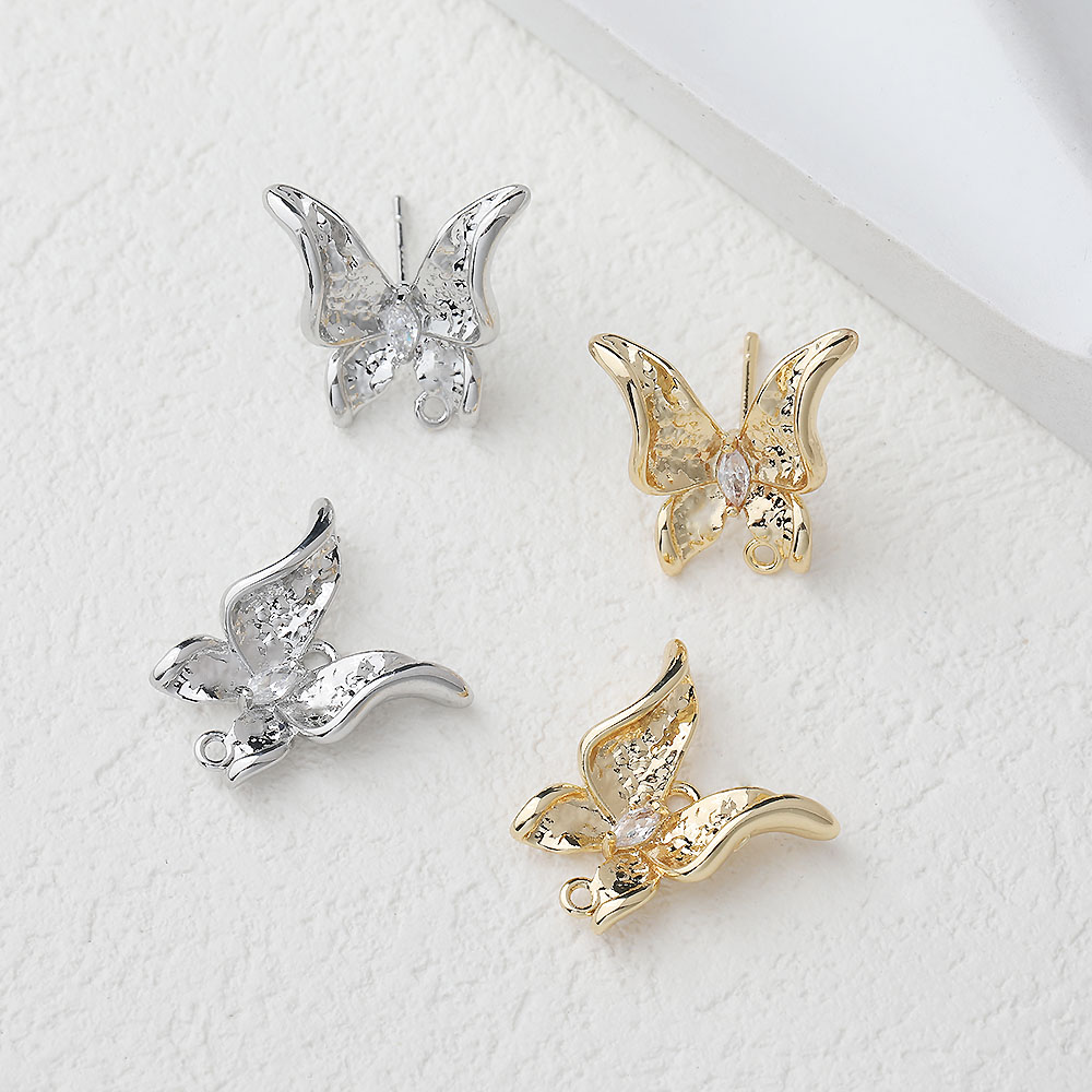 Jewelry Making Charms - 2PCS Dainty Butterfly Ear Studs Diy
