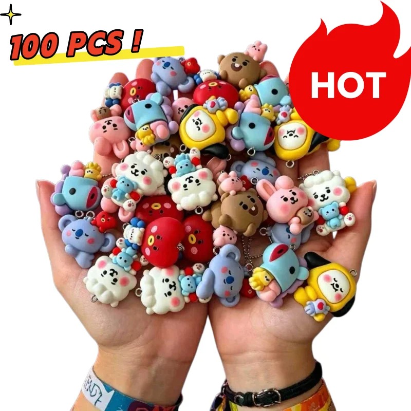 Jewelry Making Charms - 7pcs BT21 Resin Cartoon Charm DIY
