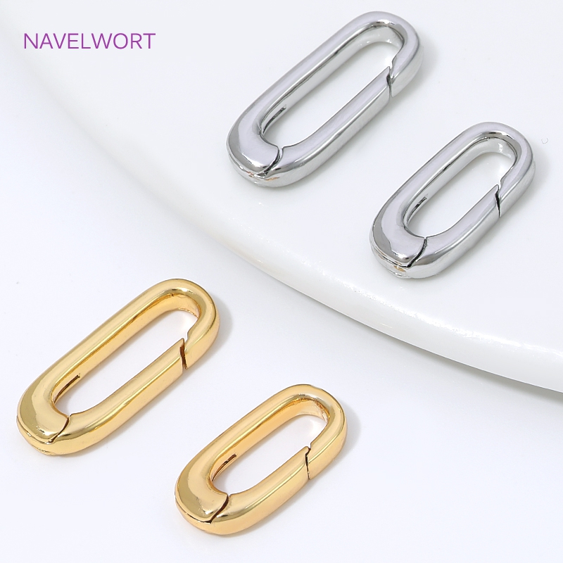 Jewelry Making Metal Supplies - 1/2/4Pcs 18K Gold Plated Oval Spring