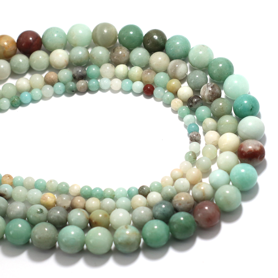 Jewelry Making Amazon - Grade A 4/6/8/10mm Natural Amazon Stone