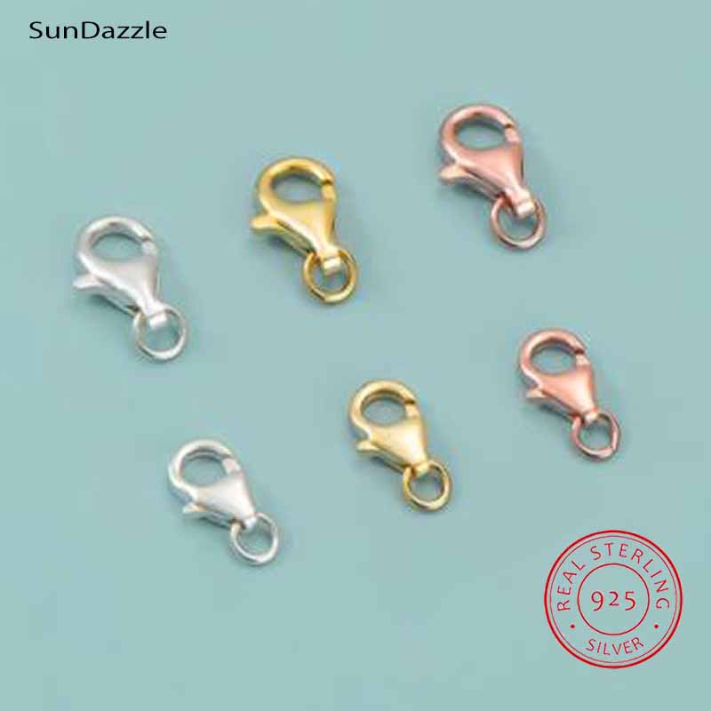 2pcs Genuine Real Pure Solid 9 - Lobster Clasp Silver recension och pris