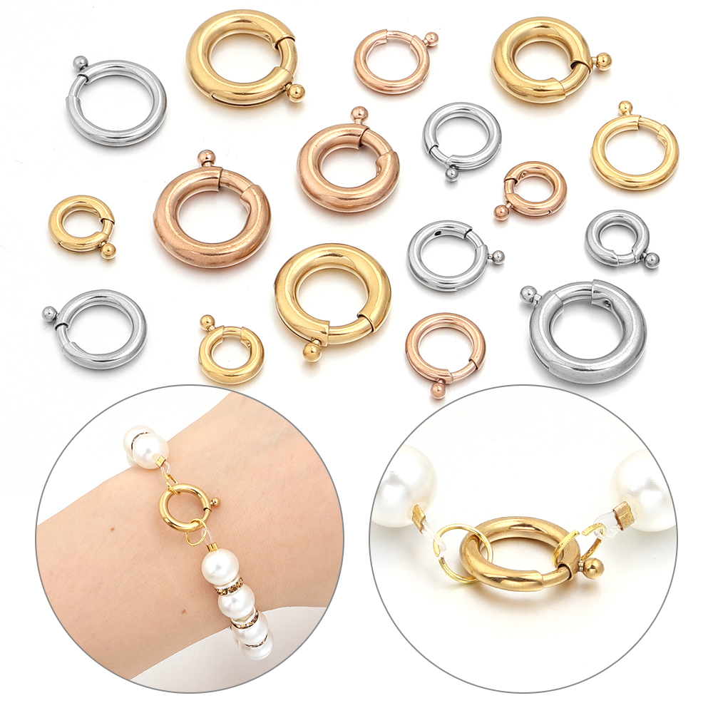 2pcs Stainless Steel Spring Cl - Jewelry Making Findings recension och pris