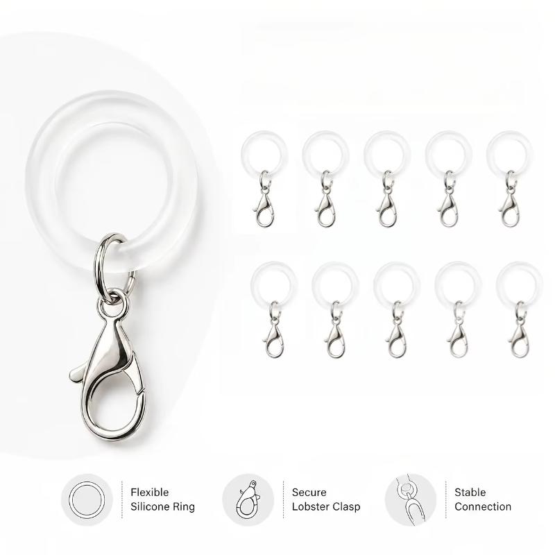 Silicone Umbrella Handle Rings - Lobster Clasp Silver recension och pris
