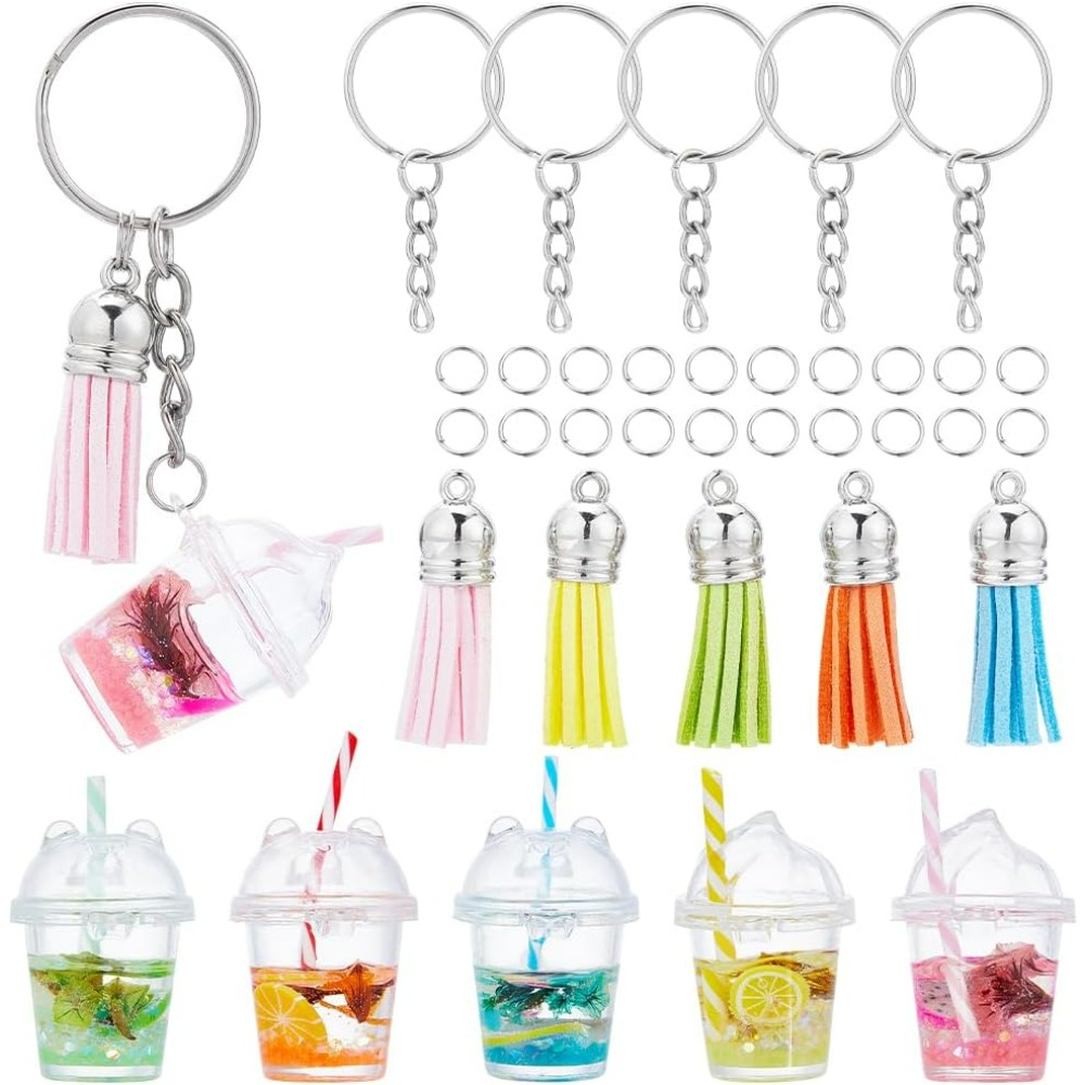 35Pcs DIY 5 Sets Bubble Tea Ke - Jewelry Making Charms recension och pris