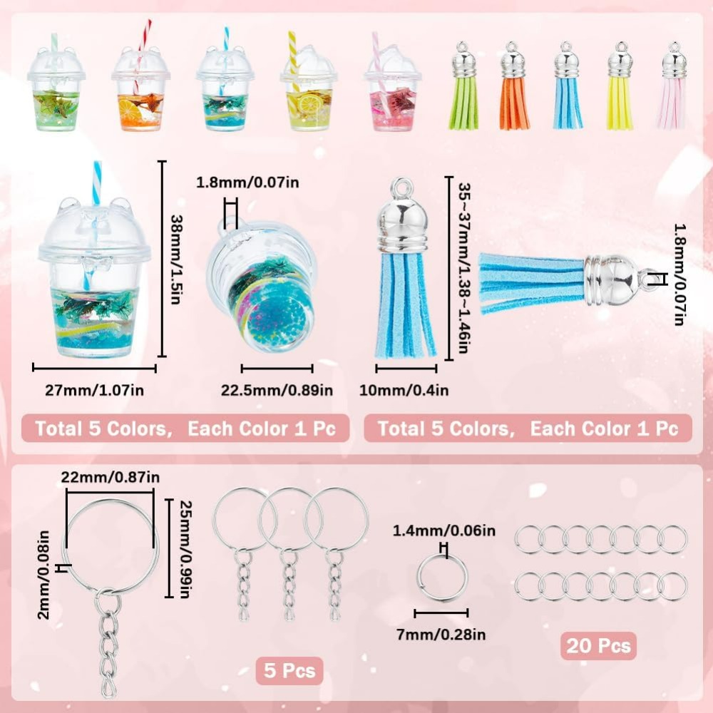 35Pcs DIY 5 Sets Bubble Tea Ke - Jewelry Making Charms recension och pris
