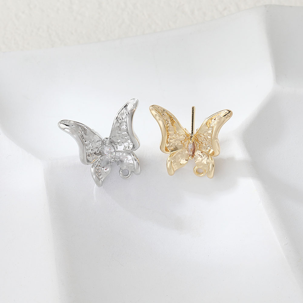 2PCS Dainty Butterfly Ear Stud - Jewelry Making Charms recension och pris