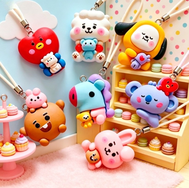 7pcs BT21 Resin Cartoon Charm  - Jewelry Making Charms recension och pris
