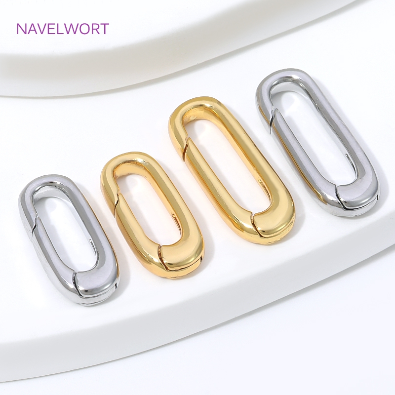 1/2/4Pcs 18K Gold Plated Oval  - Jewelry Making Metal Supplies recension och pris