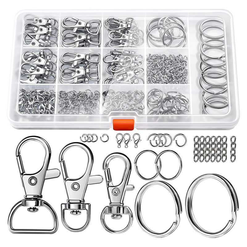 265PCS Metal Keychain Kit Lobs - Lobster Clasp Silver recension och pris