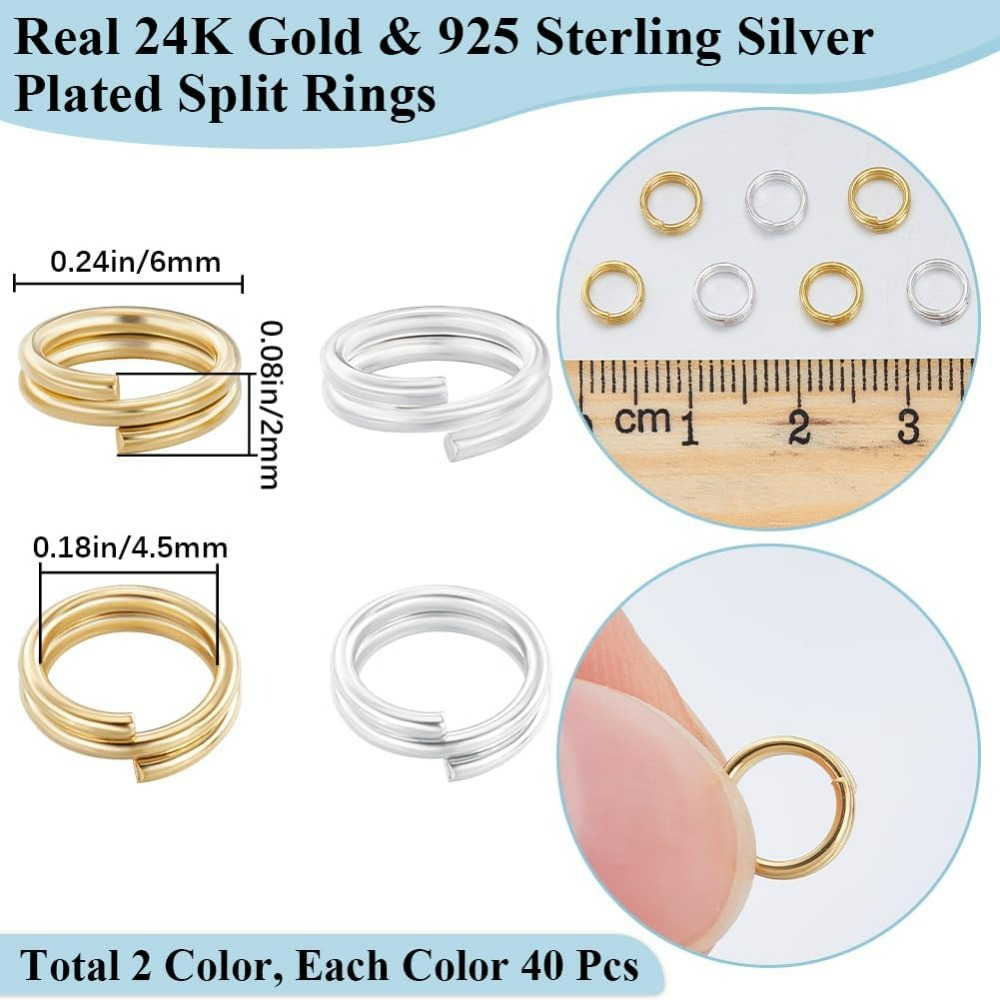 1 Box 80Pcs Split Jump Ring 24 - Jewelry Making Jump Rings recension och pris