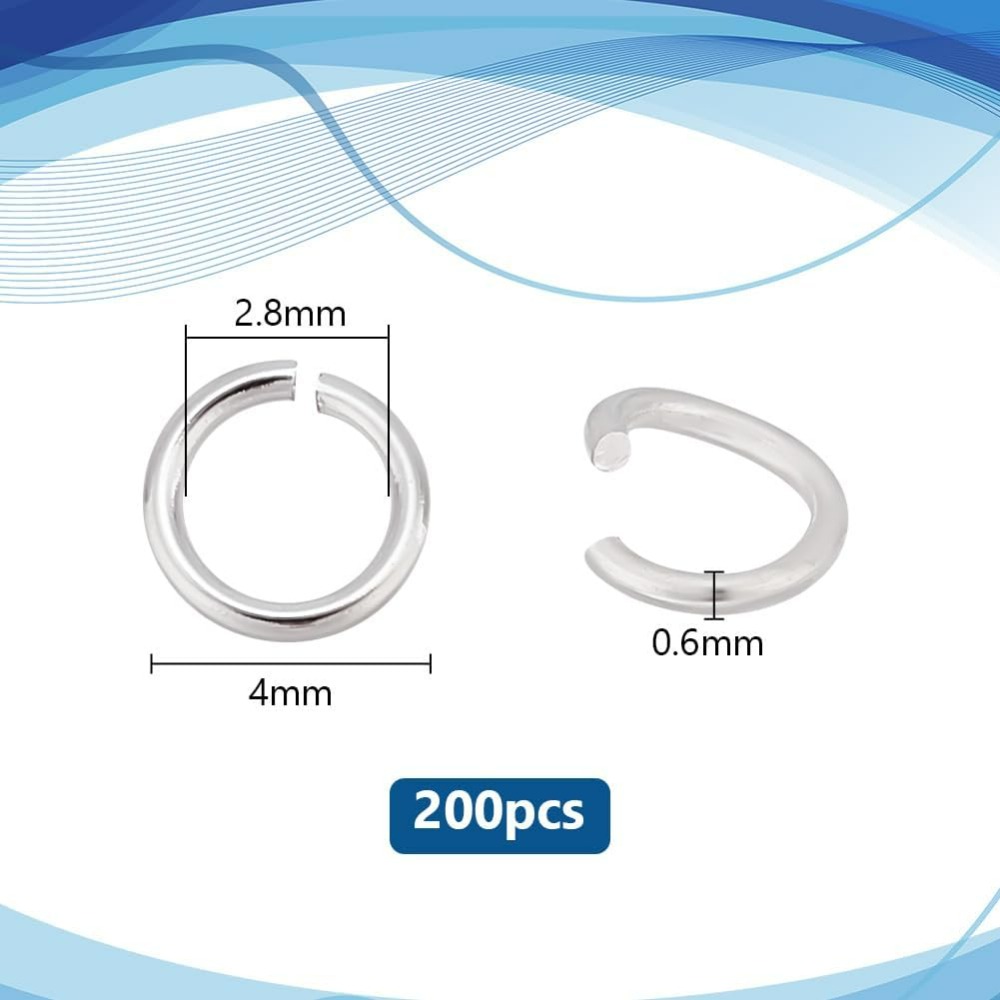 200pcs 925 Sterling Silver Pla - Jewelry Making Jump Rings recension och pris