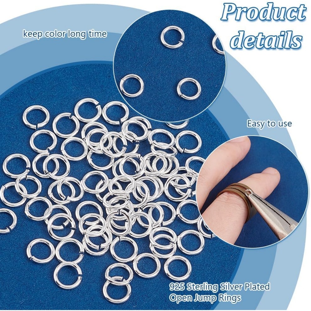 200pcs 925 Sterling Silver Pla - Jewelry Making Jump Rings recension och pris