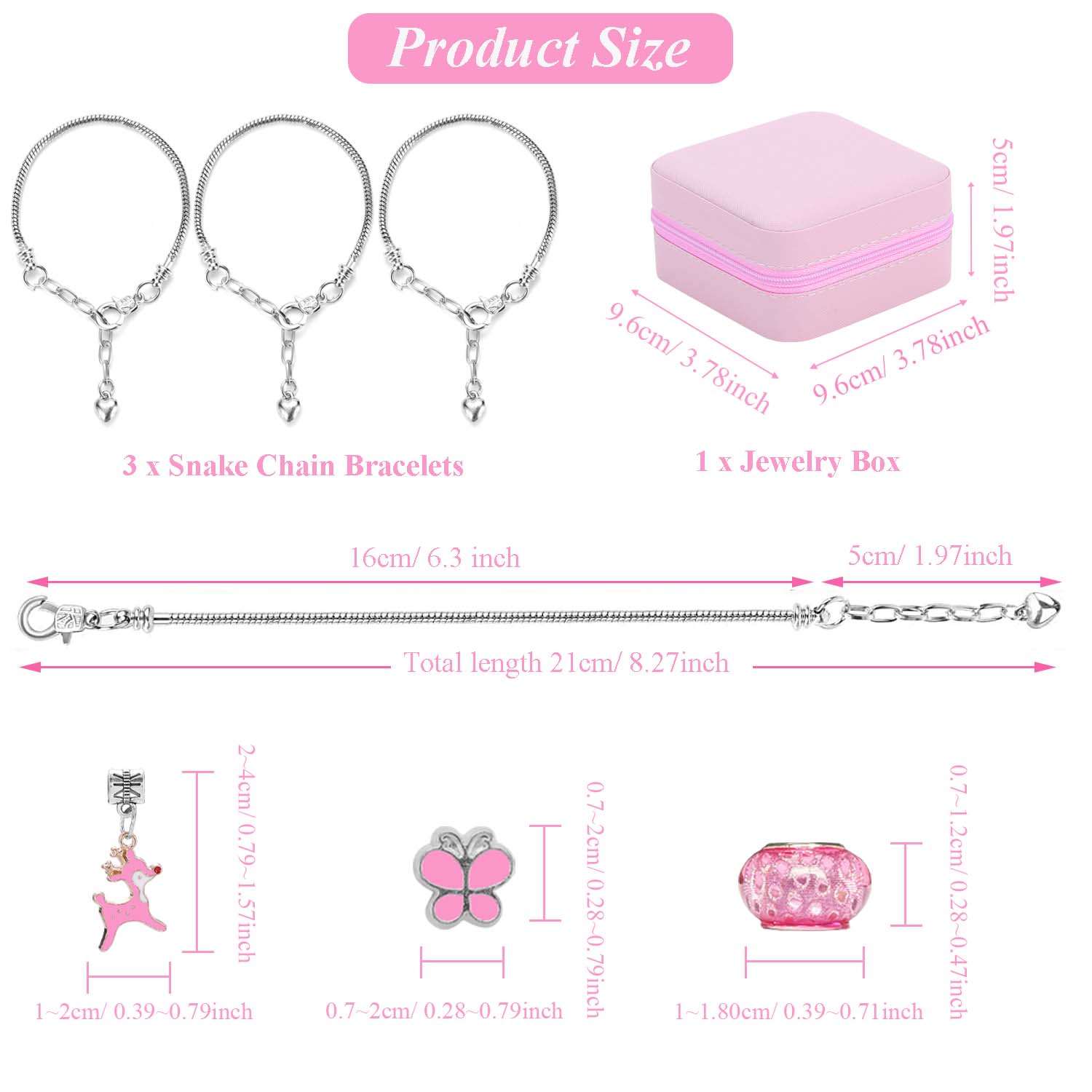 68pcs Pink Beaded Jewelry Set, - Jewelry Making Charms recension och pris