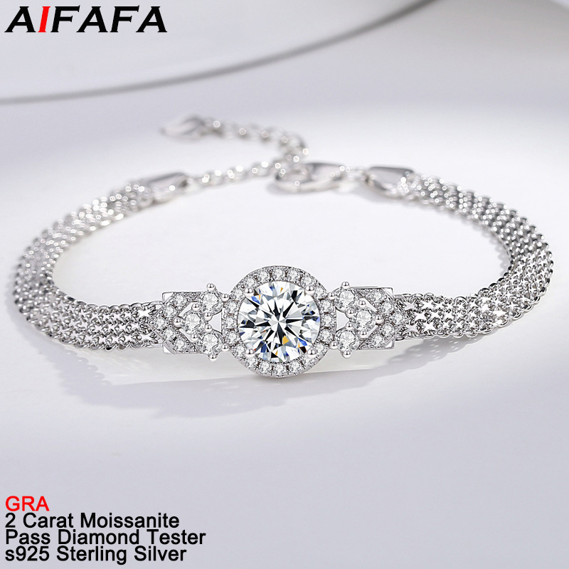 New 2 Carat D Color VVS1 Moiss - Lobster Clasp Silver recension och pris
