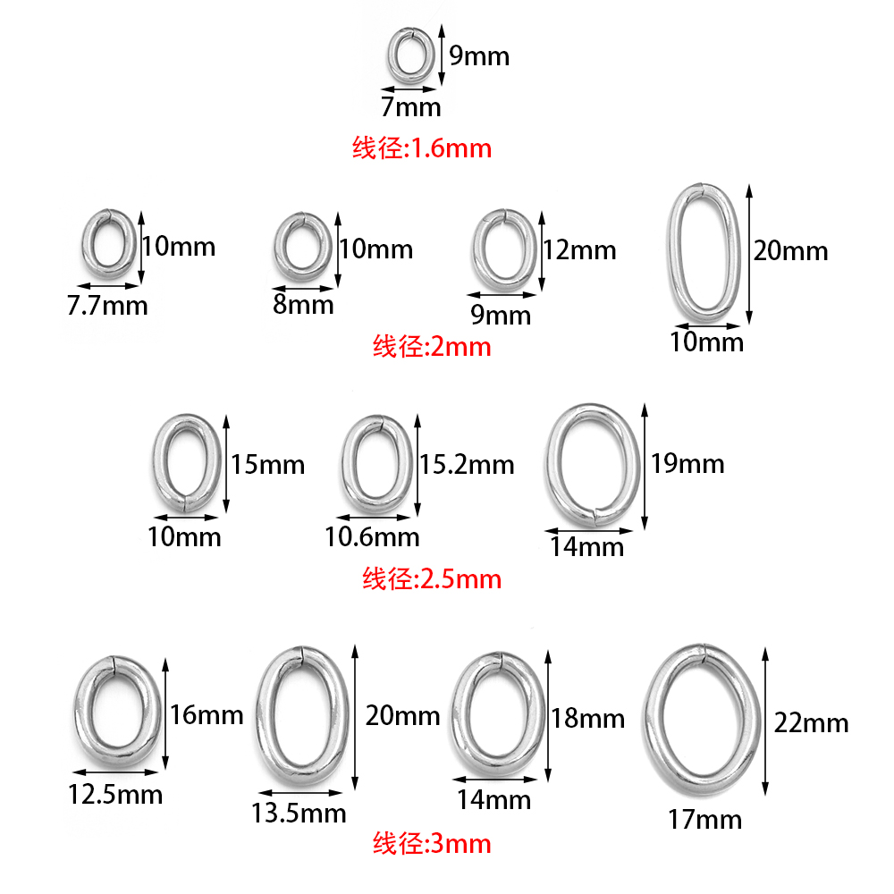 20pcs/lot Stainless Steel Oval - Jewelry Making Jump Rings recension och pris